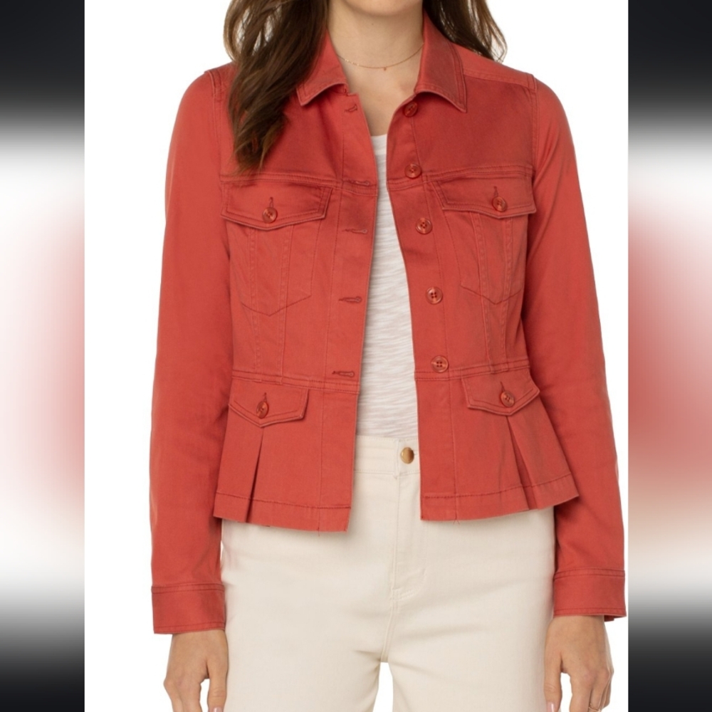 Liverpool LVPL Salmon Desert Bloom Jacket Size XL Soft Denim Jacket